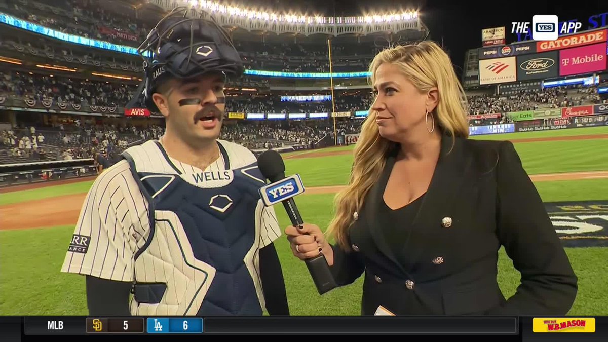 "It was fun. Fans were loud. Looking forward to the next one." - Austin Wells to Meredith Marakovits on his first taste of postseason baseball