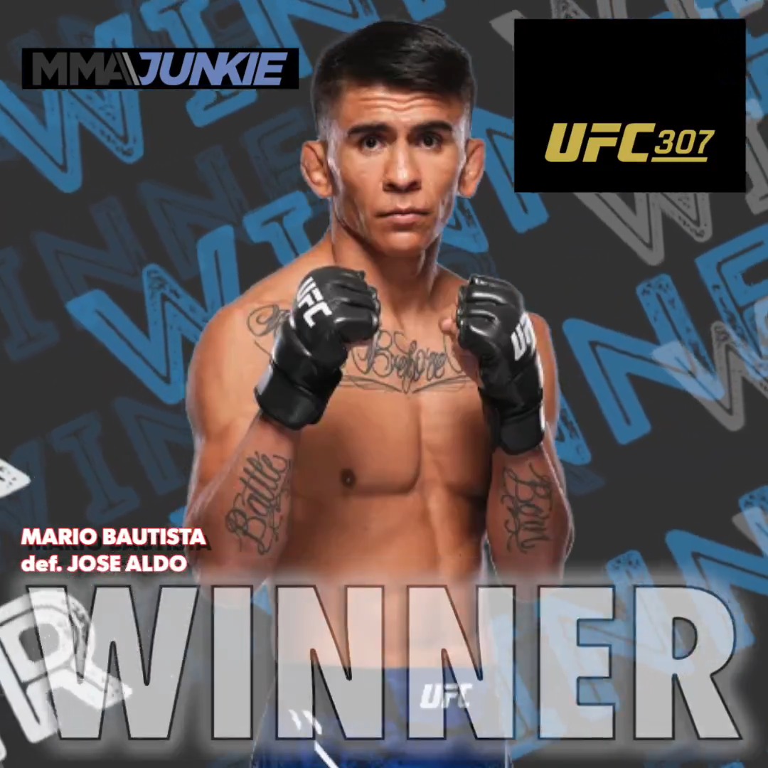 #UFC307 results: Mario Bautista (@Bautista_MMA) def. Jose Aldo via split decision (28-29, 29-28, 29-28) Live coverage: