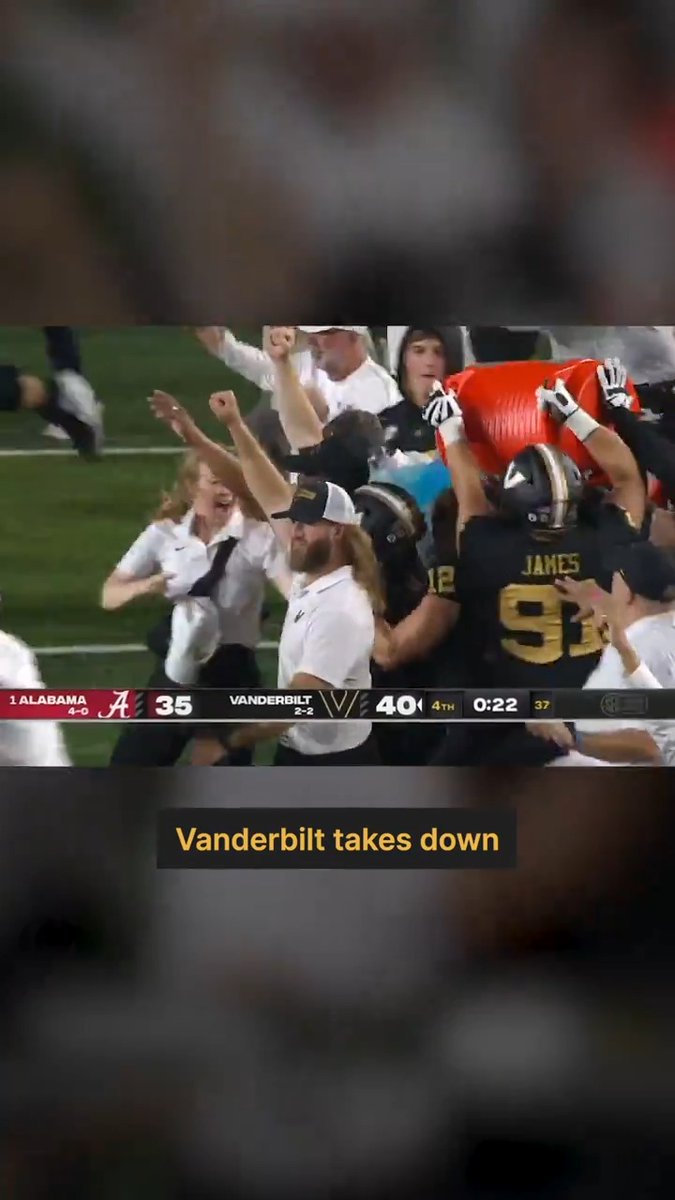 What a time to be a Commodore! ⚓️⬇️ Watch Commodore Nation’s reaction to Vanderbilt Football's historic win over #1 Alabama. #AnchorDown