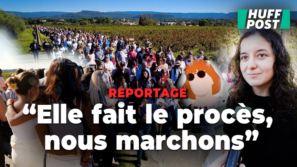 « On connaît tous quelqu’un de la liste. C’est bouleversant. » À #Mazan (Vaucluse), des centaines de personnes, dont de nombreuses femmes victimes de violences, ont marché en soutien à Gisèle Pelicot, samedi 5 octobre.