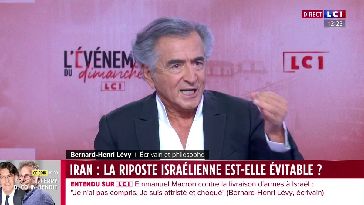 🗣️ "Vous avez envie de vivre dans un monde où l'Iran se dotera de l'arme nucléaire ?" demande Bernard-Henri Lévy ▶️ Marie Chantrait david doukhan