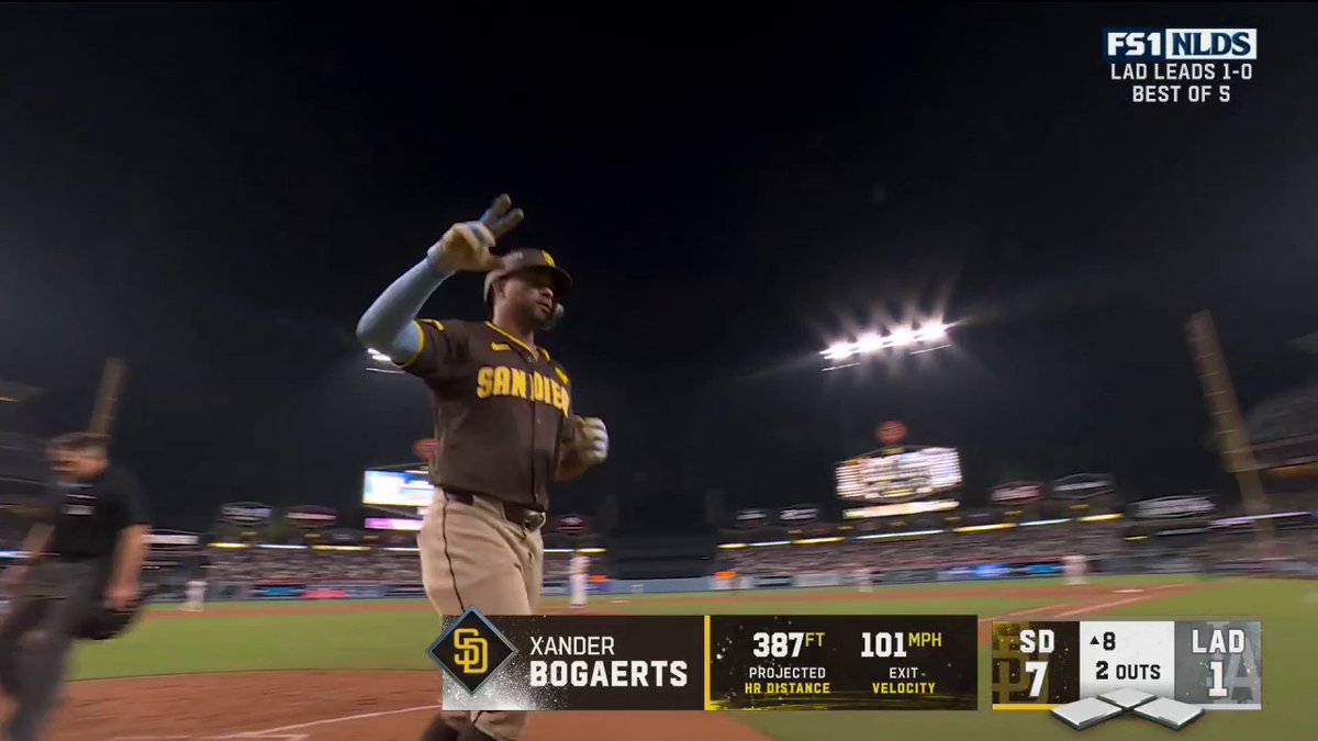 XANDER BOGAERTS ONCE AGAIN CELEBRATING AT DODGER STADIUM LIKE OLD TIMES