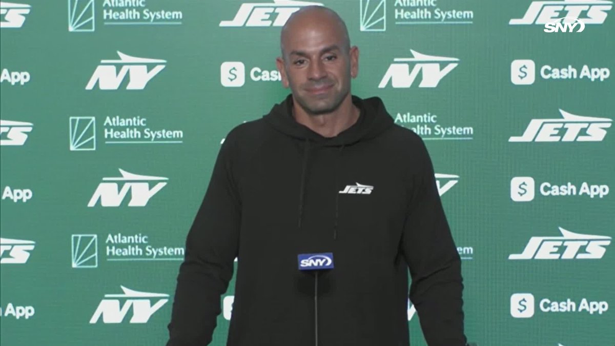 "The NFL is built for chaos. Either the sky is falling or you've got Super Bowl aspirations, there's no in between anymore." Robert Saleh is asked about the Jets' standing in the AFC East:
