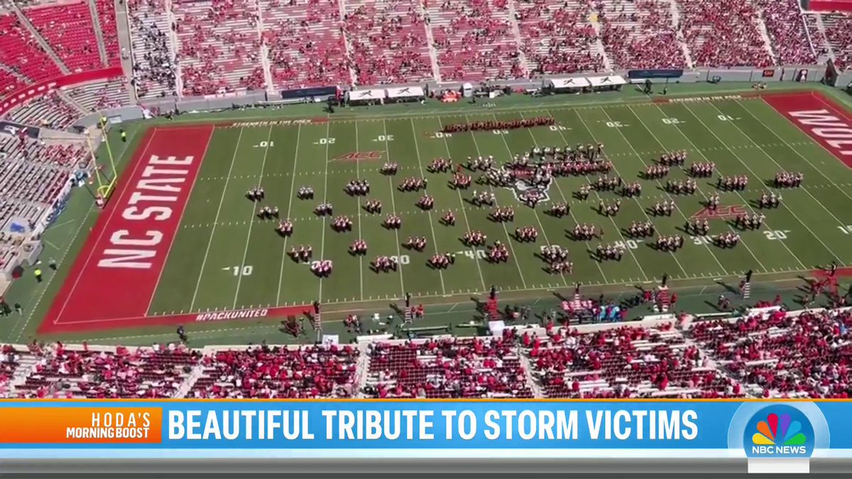 Marching bands from the rival North Carolina State and Wake Forest University football teams came together as one in a moving tribute to those impacted by Hurricane Helene with a performance of “Amazing Grace.”