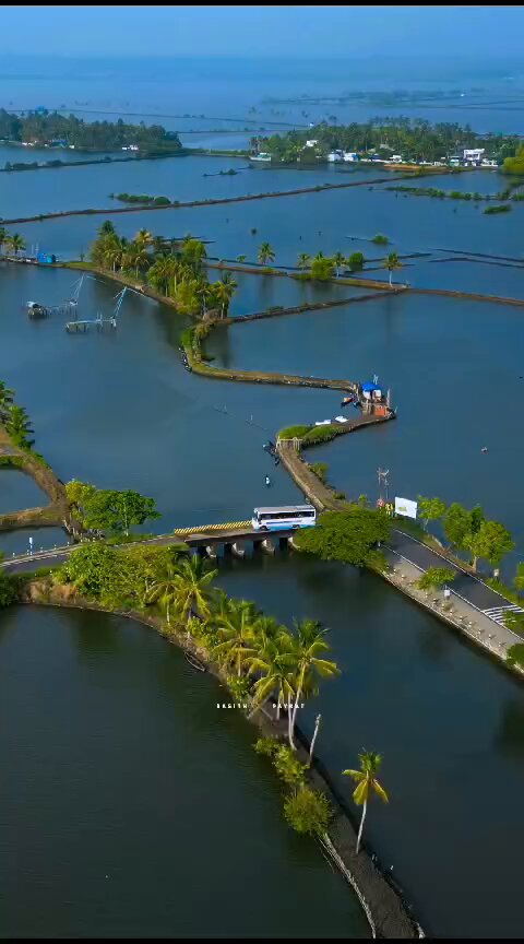 Only in #IncredibleIndia—where roads wind through shimmering backwaters, flanked by coconut palms and serene landscapes. Just so beautiful! #Kerala