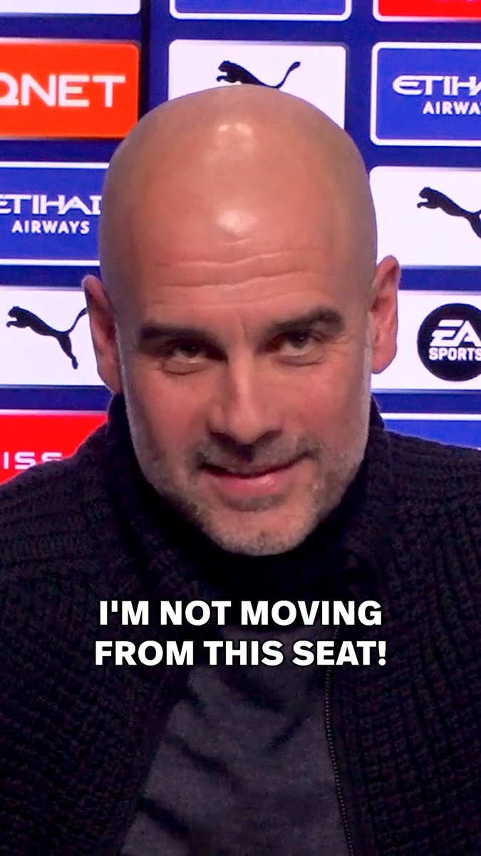 Pep Guardiola’s ICONIC press conference after #ManCity were hit with the 115 charges when he LISTED THE NINE PREMIER LEAGUE CLUBS that tried to take City’s place in the Champions League and said “I’M NOT MOVING FROM THIS SEAT!” 😈 🎥 BeanymanSports