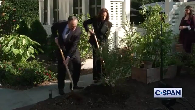 Kamala Harris and Doug Emhoff plant a tree on the anniversary of the October 7th Massacre.