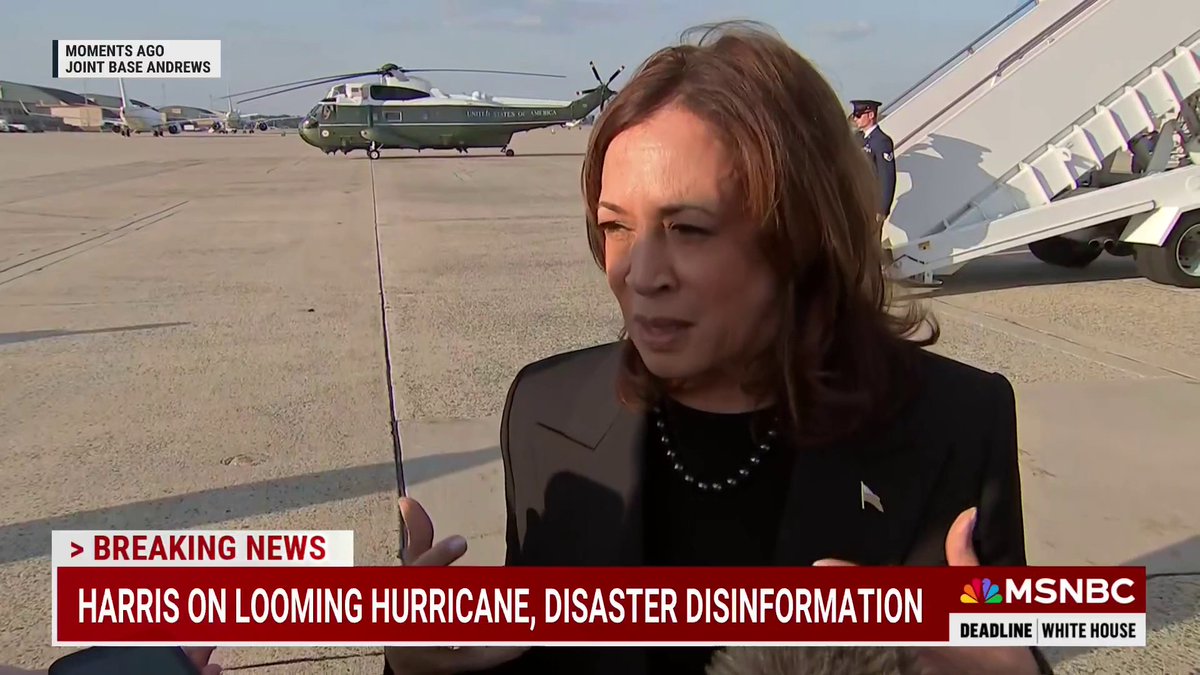 VP Harris responds to NBC reporting that Florida Gov. DeSantis is not taking calls from Harris about storm recovery, just over a week after Hurricane Helene hammered parts of his state.