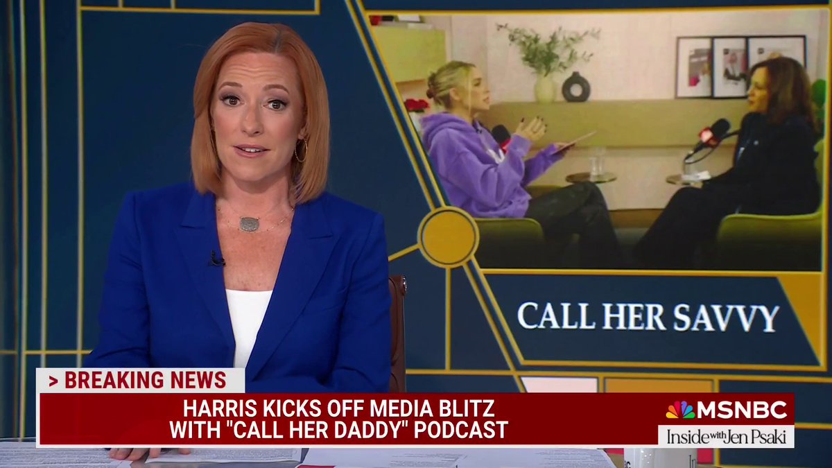 “Let me give you a little insight into why traditional media is so upset about this… It's because their relevance relies on being the sole arbiters of asking the questions..." Jen Psaki weighs in on the “Call Her Daddy” debate:
