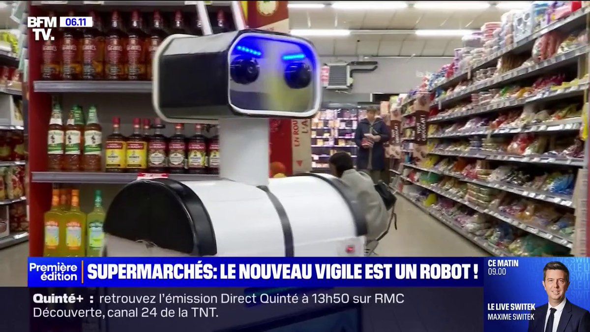 🇫🇷🤖 INSOLITE | Des robots déambulent désormais dans deux supermarchés du Havre pour épauler les agents de sécurité. Grâce à eux, les vols ont diminué de 30 %.