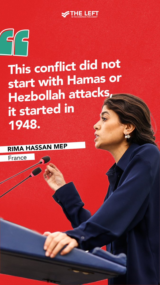 400,000 have fled 🇱🇧 since 🇮🇱 attacks. "Lebanon must not become another Gaza," Rima Hassan joins the call of United Nations Secretary-General. Yet "The Israeli regime is strengthened by Western silence. Without clear condemnation from 🇪🇺, Israel continues its actions unchecked." #EPlenary