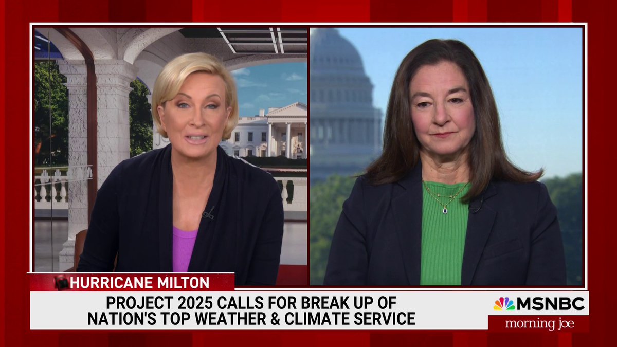 .Monica Medina on Project 2025's call for the break up of weather and climate service: "The Trump plan is as dangerous as these storms themselves... If we dismantle [the National Weather Service] we lose this one vital link to keeping ourselves safe."