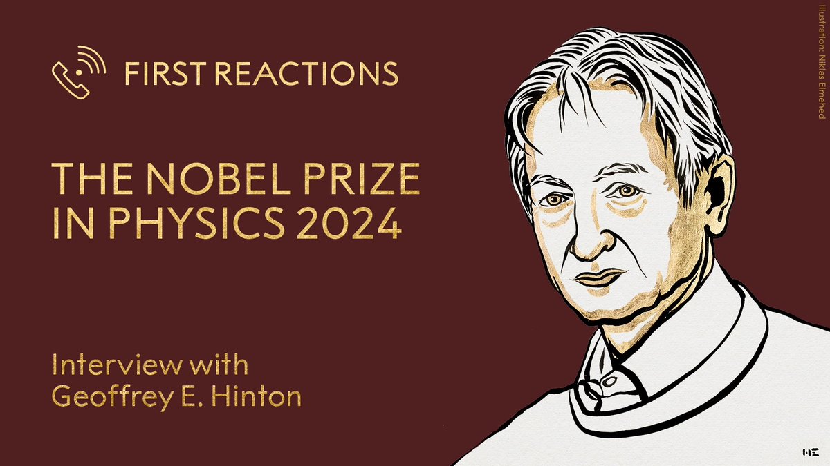 “How could I be sure it wasn’t a spoof call?” 2024 physics laureate Geoffrey Hinton received a phone call from Stockholm in the early hours in a hotel room in California. Multiple Swedish accents helped reassure him that his #NobelPrize in Physics, awarded today, was real.