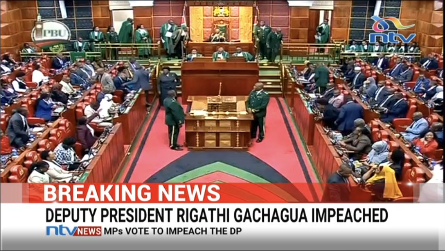 BREAKING: Deputy President Rigathi Gachagua impeached