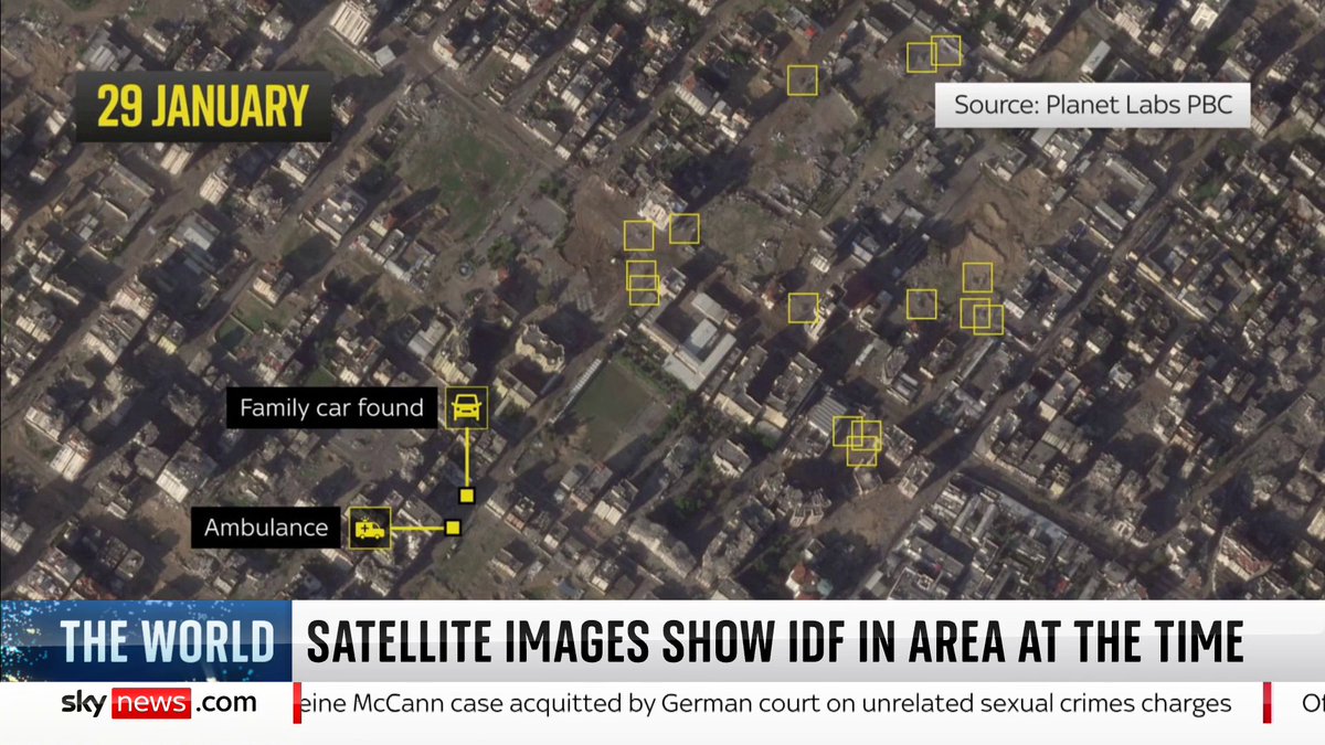 Satellite images have shown that the IDF were in the area at the time of five-year-old Hind and her extended family's death. IDF spokesperson Peter Lerner tells Yalda Hakim "from our investigation, we were not in that area." 📺 Sky 501