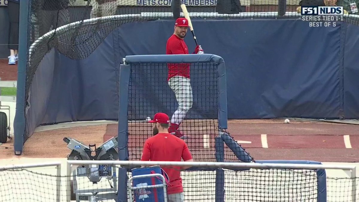 The Phillies took BP from the machine at a different angle to prepare for facing Sean Manaea
