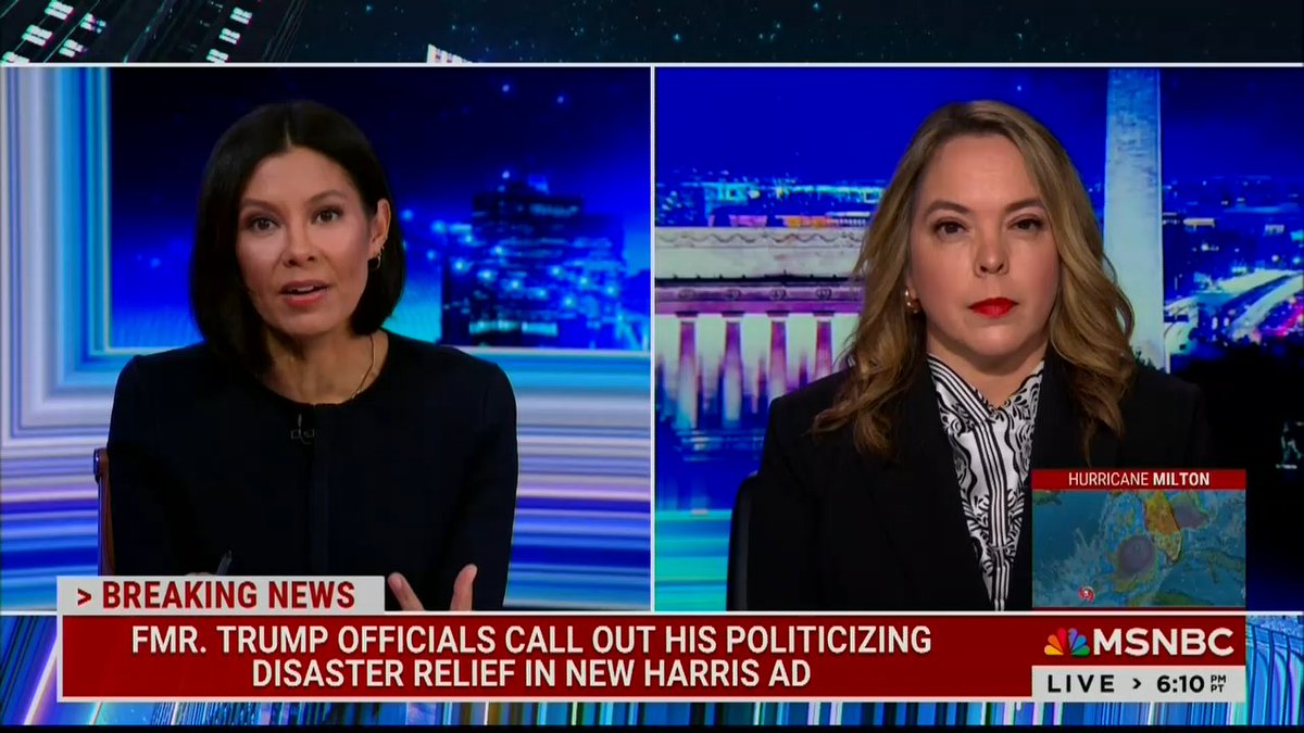 Former Trump official Olivia of Troye: Trump's lies about the hurricane are so selfish and reckless and he knows better. He could be uniting us, but he is not. This undermining of our government institutions is something Donald Trump has a long habit of doing. But to do this right now is so dangerous