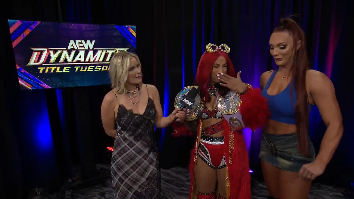 The TBS Champion &amp; NJPW Strong Women's Champion Mercedes Moné sends a message to her opponent tonight Emi Sakura. Watch #AEWDynamite Title Tuesday LIVE on TBS! Renee Paquette | Último Moné | Kamille | NJPW Global