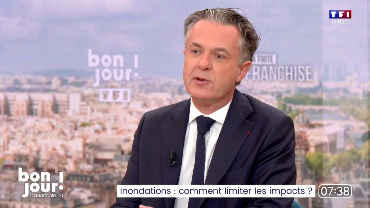 Dépression Kirk : "On a des nappes phréatiques qui sont très hautes, le vrai risque avec les pluies abondantes, c'est d'avoir vite des inondations (...) On doit moins bétonner pour éviter d'aggraver", Christophe Béchu dans #BonjourLaMatinaleTF1