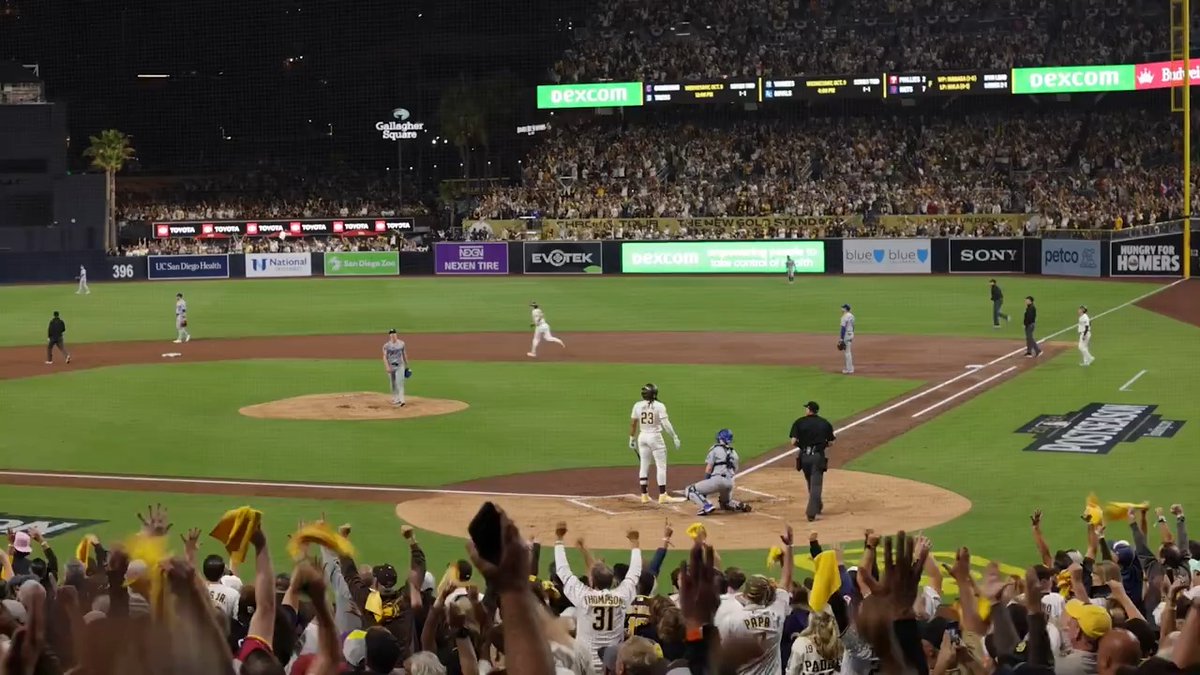 Hey dodgers fans, This is called a playoff atmosphere This is called wanting a championship for your city This is called cheering for your team This is called a die-hard fanbase