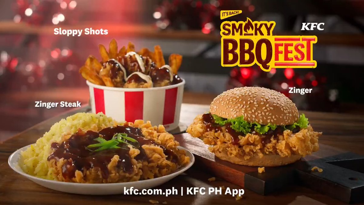 Ready to dive in smokin’ finger lickin’ goodness? Get your hands on the KFC Smoky BBQ Fest! Order yours now via and the KFC App! 🔥🍗 ASC REF No. G0112N092724K
