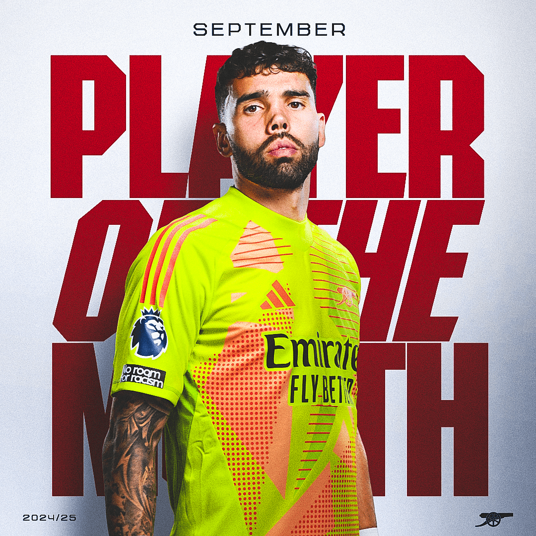 Another impressive showing in between the sticks 🧤 Our September Player of the Month: David Raya ❤️