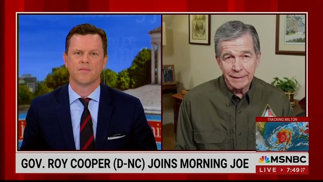 Gov. Cooper: The federal response has been very good. FEMA has been with me on the ground the entire time. This swirling vortex of disinformation is demoralizing to all of the people who are working so hard