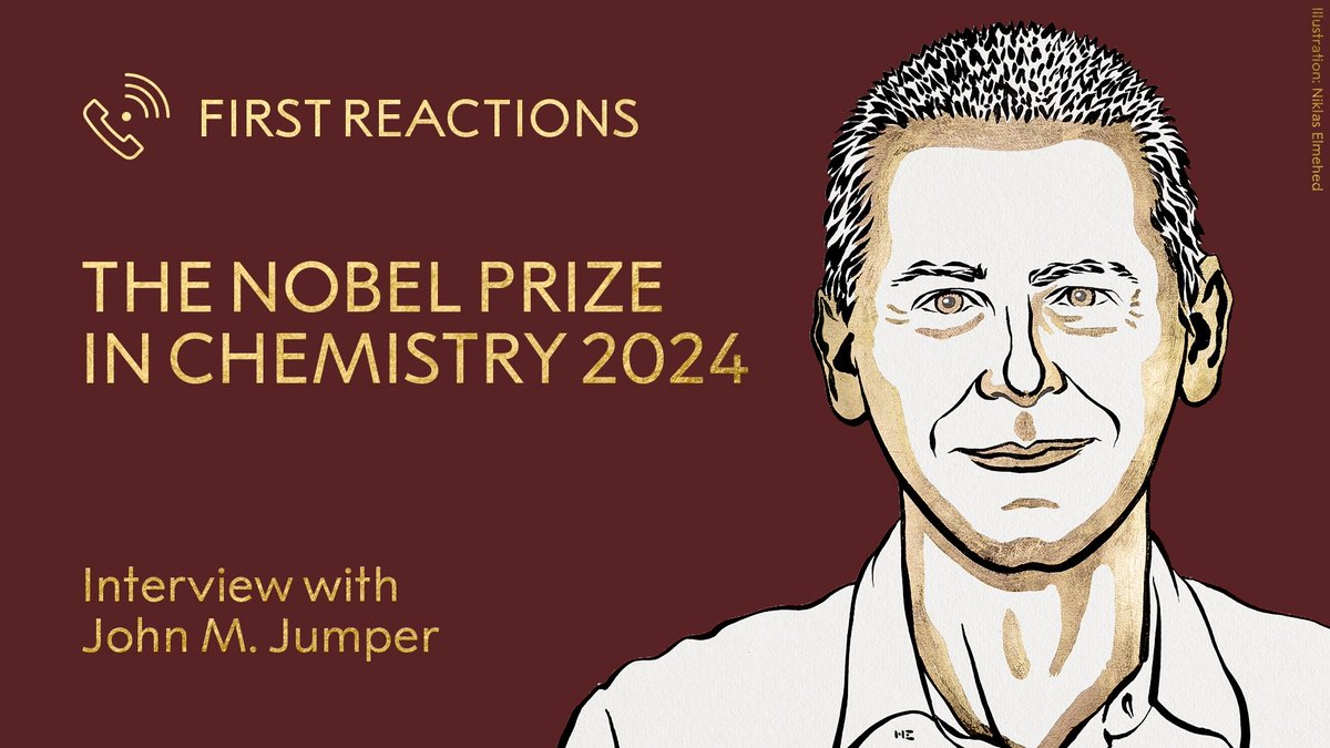 “It’s absolutely extraordinary.” John Jumper just heard the news of his 2024 #NobelPrize in Chemistry when we spoke to him. His plan was to sleep in today - it didn’t quite work out. He talks about AI's role in science – and being the youngest chemistry laureate in over 70 years.