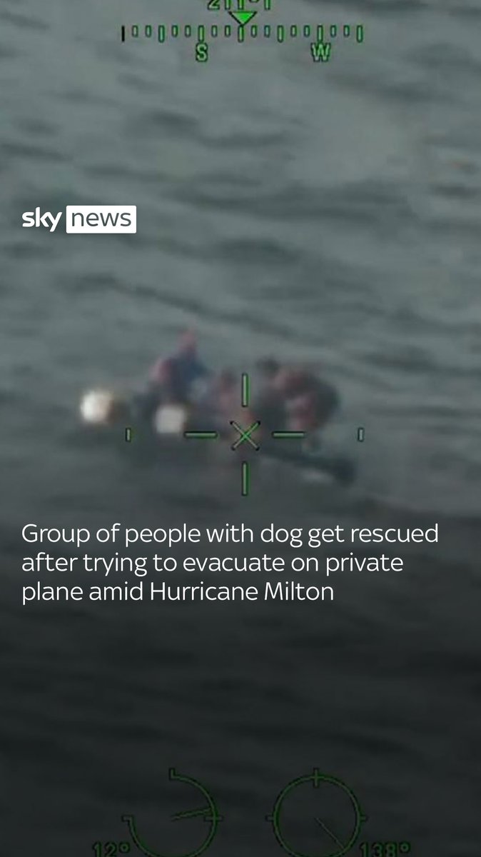 Four people and a dog were trying to evacuate from Hurricane Milton on a private plane when it crashed. Three of the four were brought to hospital with non-life-threatening injuries, WFLA said ⬇️