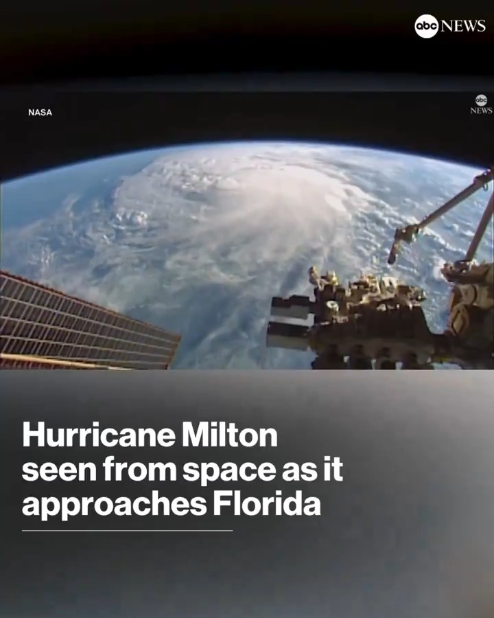 NASA captured an aerial view far above Earth of Hurricane Milton as it approaches Florida. See more pictures of the storm from space, captured by the International Space Station: