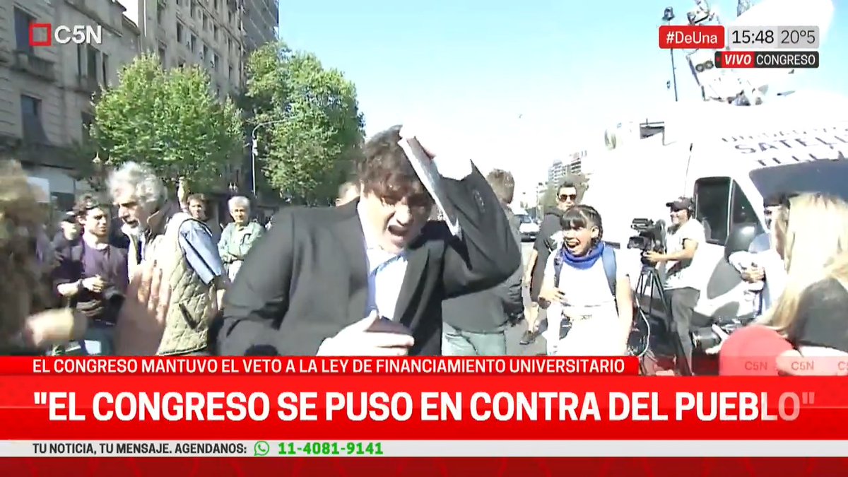 ๐ฅ Tensiรณn fuera del Congreso: agredieron al influencer libertario Fran Fijap Mirรก C5N en vivo ๐