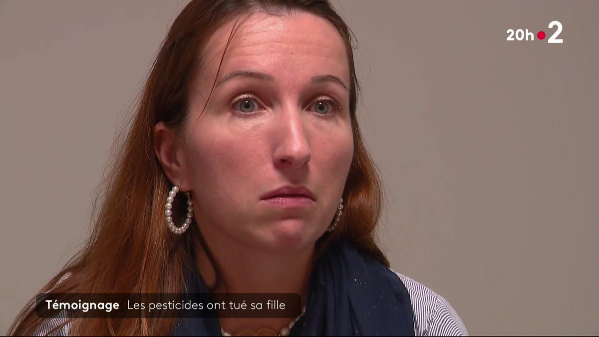 🔴 Le lien entre l'exposition aux pesticides d'une fleuriste et la mort de sa fille de 11 ans a été reconnu pour la première fois en France. Elle témoigne : "Le poids de la culpabilité m'est tombé dessus". #JT20H Le Monde Cellule investigation de Radio France