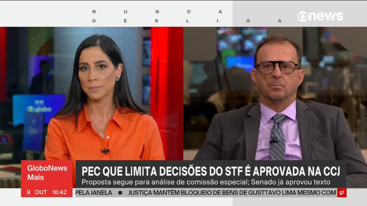 "É uma aberração alguém na Casa Legislativa na democracia propor algo que vá além do AI-5. Esta PEC é o AI-6 deste país", diz octavio sobre aprovação de PEC que limita decisões do STF aprovada na CCJ. ➡ Assista ao #GloboNewsMais: #GloboNews