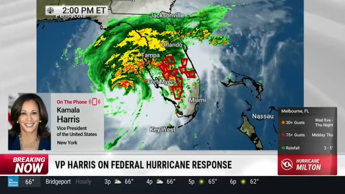 VP Kamala Harris just called into The Weather Channel and gave important updates on Hurricane Milton. Meanwhile, Trump is out there lying about these disasters. Harris is a real leader, Trump is a fraud.