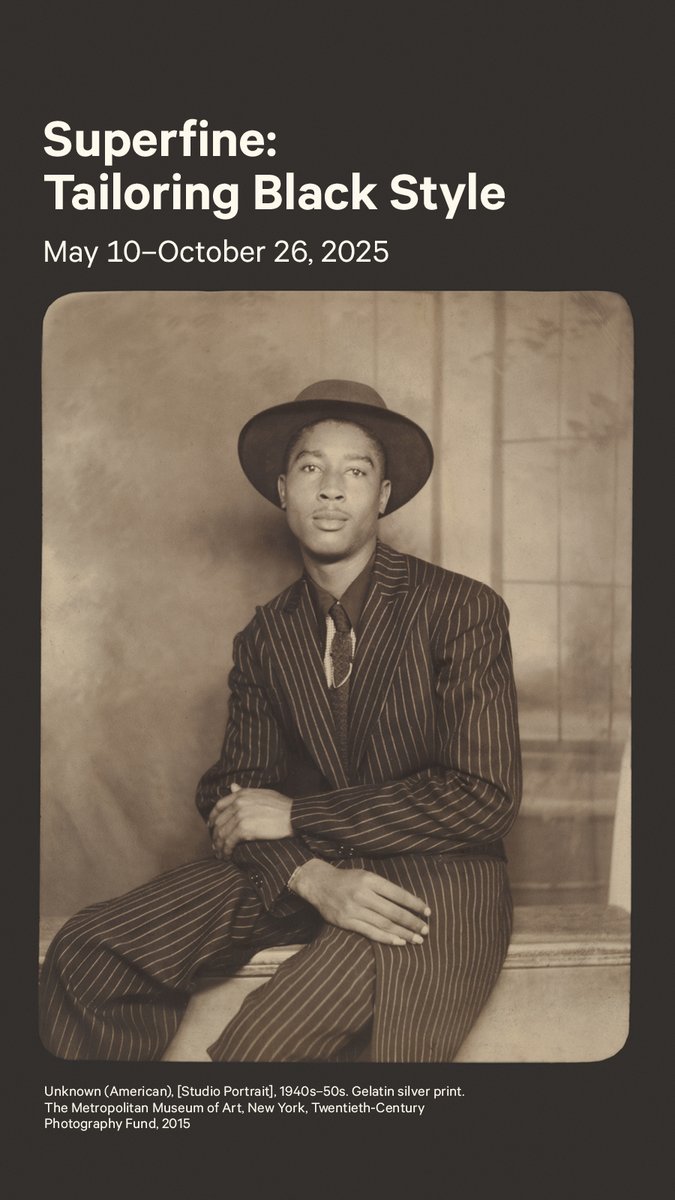 Explore the extraordinary stories of stylish Black individuals across art, literature, music, and society. Coming May 2025, “Superfine: Tailoring Black Style” will examine the historical and cultural emergence of the Black dandy. Inspired by curator Monica Miller’s 2009 book, "Slaves to Fashion: Black Dandyism and the Styling of Black Diasporic Identity," the exhibition will present a cultural and historical examination of the Black dandy, from the figure’s emergence in Enlightenment Europe during the 18th century to today’s incarnations in cities around the world. Colman Domingo, Lewis Hamilton, A$AP Rocky, Pharrell Williams and Anna Wintour will co-chair the next #CostumeInstitute Benefit on the First Monday in May. LeBron James will serve as honorary chair. The Benefit, also known as The Met Gala, celebrates the opening of the 2025 exhibition “Superfine: Tailoring Black Style” and provides The Costume Institute with its primary source of annual funding for exhibitions, publications, acquisitions, operations, and capital improvements. “Superfine: Tailoring Black Style” opens to the public on May 10 and will be celebrated at the 2025 Met Gala on May 5. #SuperfineStyle #MetGala2025