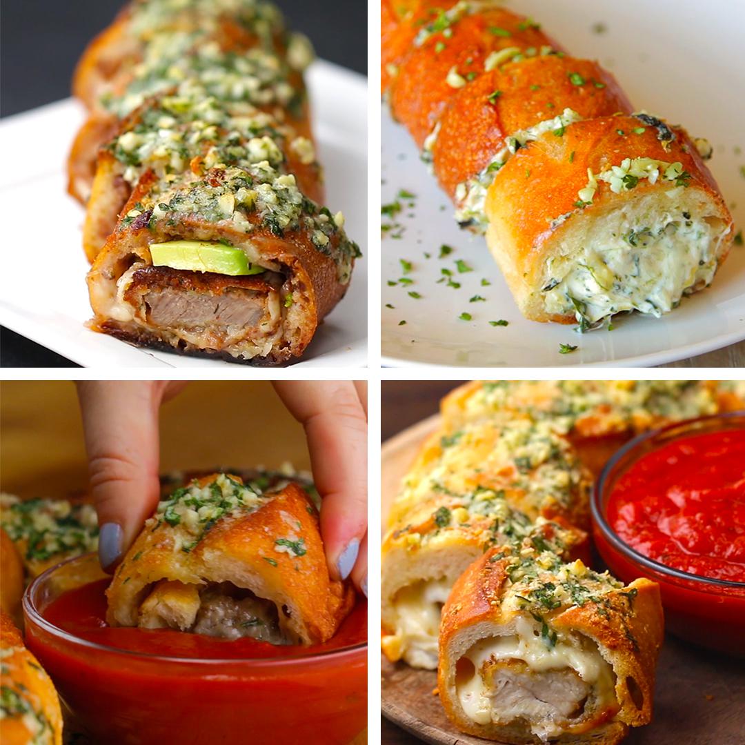 Stuffed Garlic Bread 4 Ways
