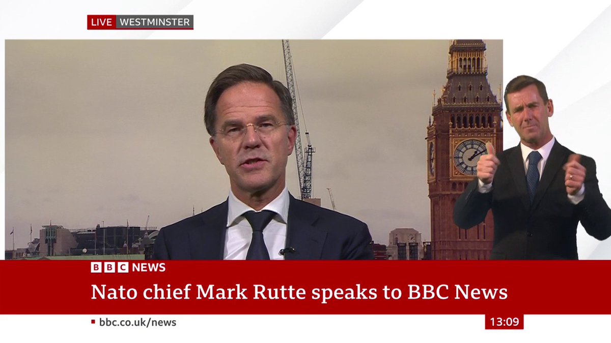 "I'm absolutely convinced this will work out fine" Nato Secretary General Mark Rutte is asked if he has any concerns about the prospect of a Donald Trump re-election