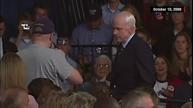 On this day in 2008, Sen. McCain put civility over politics—shutting down false claims about his opponent during a town hall-style campaign event and defending then-Senator Obama as “a decent family man citizen that I just happen to have disagreements with.”