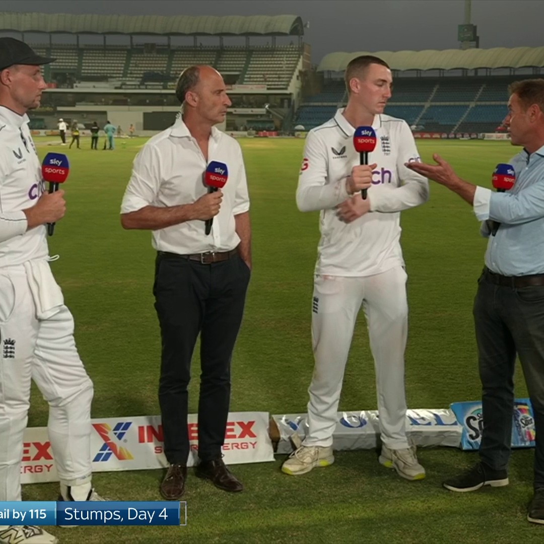 "He's England's greatest ever batter!" 🙌 Harry Brook and Joe Root react to their record-breaking partnership 😍