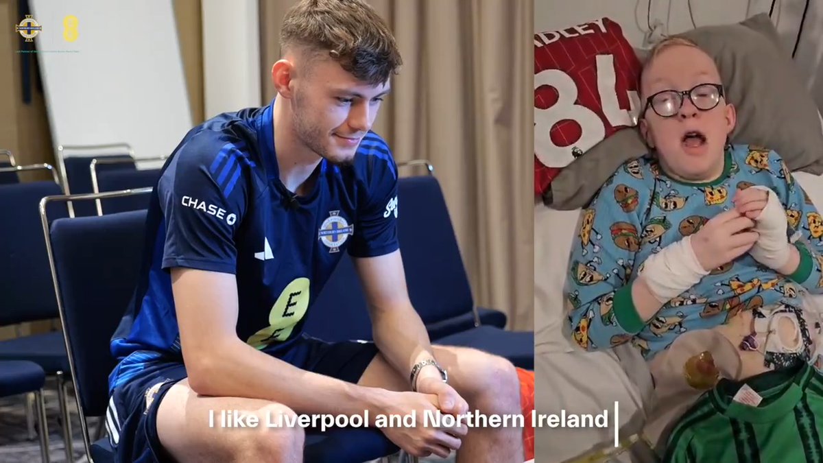 From one ⭐️ boy to another 🥹💚🤍 #GAWA Liverpool FC Conor Bradley 🤝 Blakes Amazing Journey