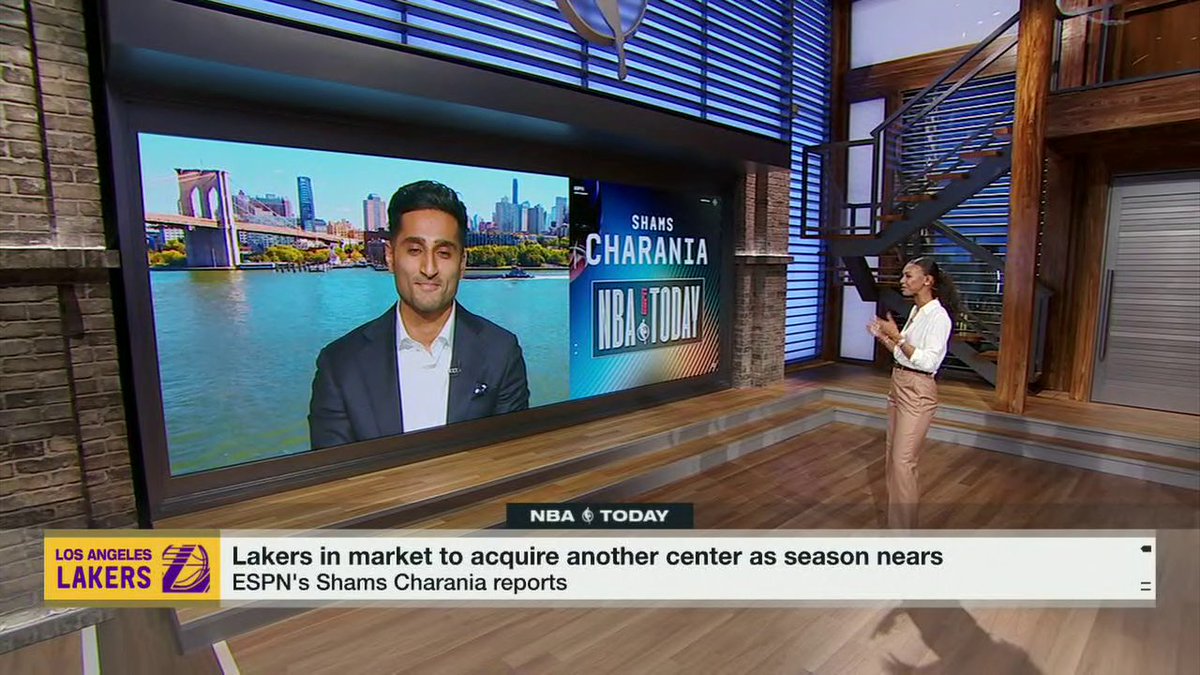 "The Lakers have been exploring potentially adding a big man, a center to their roster." 👀 Shams Charania makes his NBA Today debut with the latest on the Lakers' search for a big 💪
