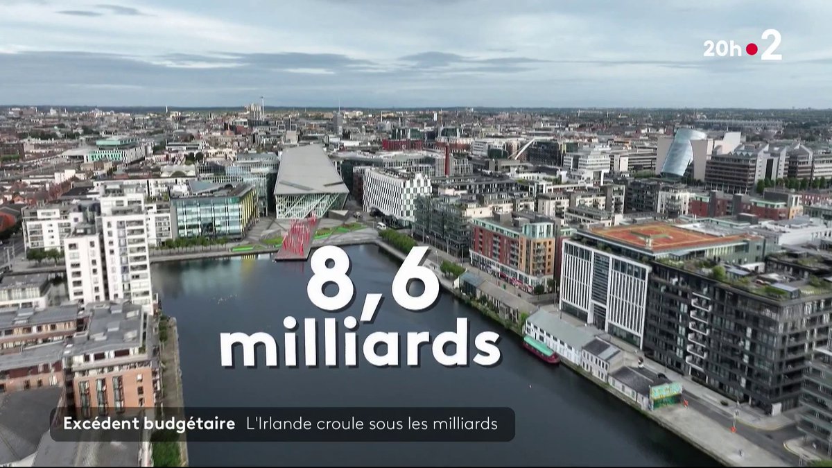 🇮🇪 L’Irlande croule littéralement sous l’argent et affiche un excédent budgétaire de plus de 8 milliards d’euros. Mais elle est face à un dilemme : comment les dépenser ? #JT20H