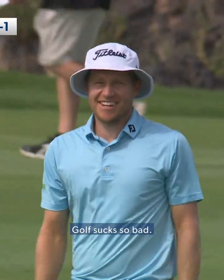 “Golf sucks” 😂 Peter Malnati’s reaction was priceless after a hole-out double bogey @BDChampionship.
