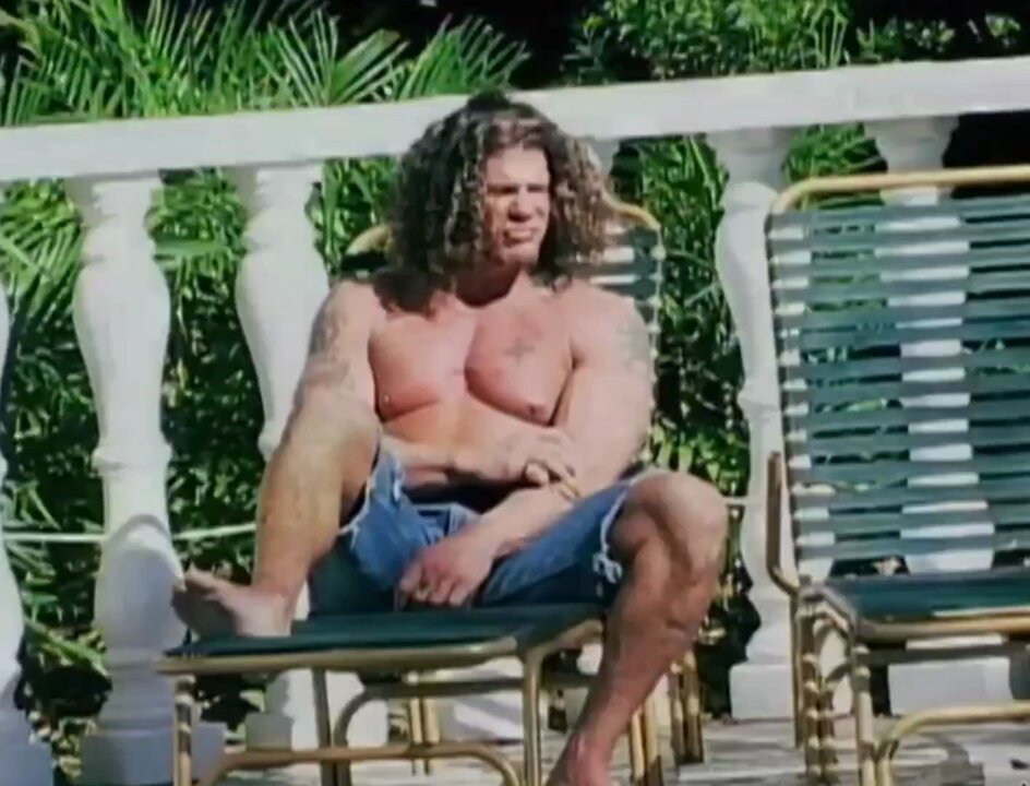 This is what the overused word 'cinema' actually is. Raven's ECW enemy showing up now rich and preppy in WCW, seeking his friendship, while his new WCW bud Kanyon is relegated to skimming the pool, then sells a back bump into it.