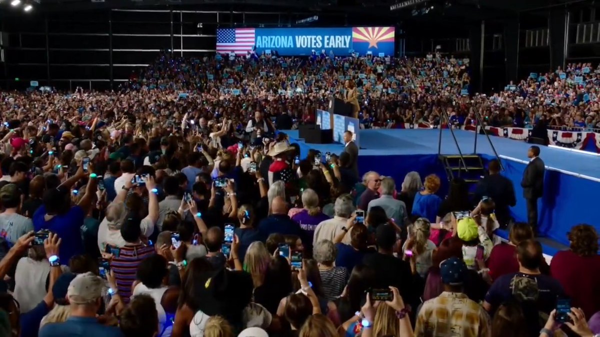 Donald Trump: “Nobody goes” to Harris rallies. Vice President Harris in Phoenix tonight 👇