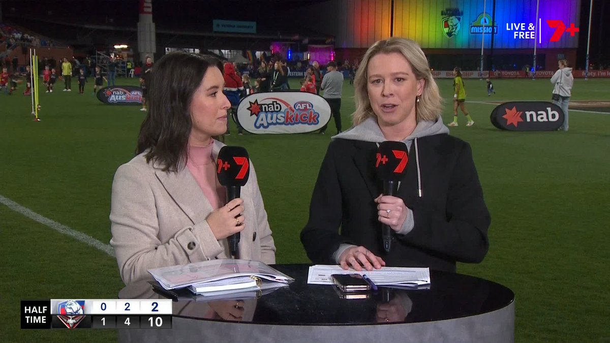 "It's a little bit disappointing to be honest. We've got two coaches that are happy to have (one or two) spares behind the ball, and they're just happy to turn the ball over, intercept it and go back. "Which coach is going to blink first?" Kate McCarthy on the first half.
