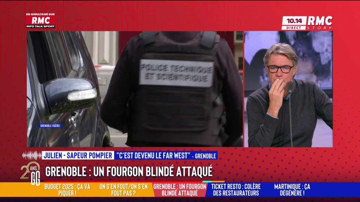 🔴 Julien, pompier à Grenoble et ancien de Paris. «Les agressions au couteau, c’est tous les jours. On a dû apprendre les techniques israéliennes pour ces blessures. Vous ne savez pas la moitié de ce qu’il se passe ici. On surnomme la ville "ChicaGre" ».