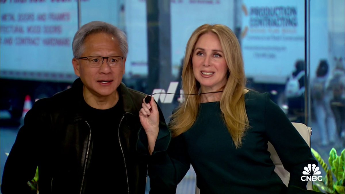 $NVDA CEO Jensen Huang crashes the Squawk set this morning: