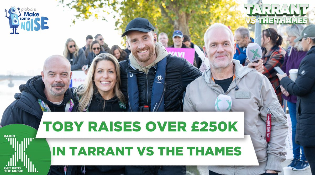 Watch the moment Toby Tarrant completed his #TarrantVsThames challenge and Chris Moyles revealed he’d raised over £250k for Global’s @MakeNoise! 🙌 ABSOLUTE LEGEND! 🦄 💫 #MakeSomeNoise