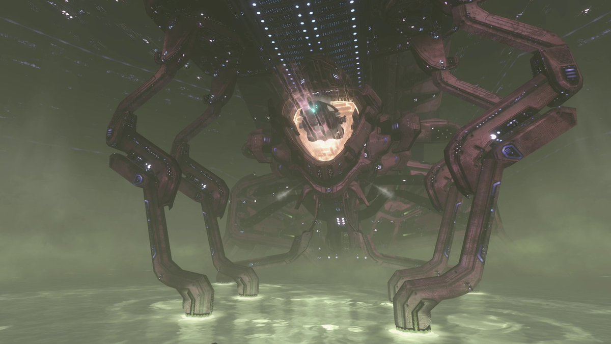 Located within the assembly forges of High Charity, this immense island of alien machinery serves as an assembly line for the manufacturing of Deutoros-pattern Scarab platforms. #FictionFriday